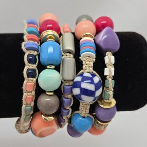 Chico's Multicolor Coil Beaded Wrap Bracelet #873